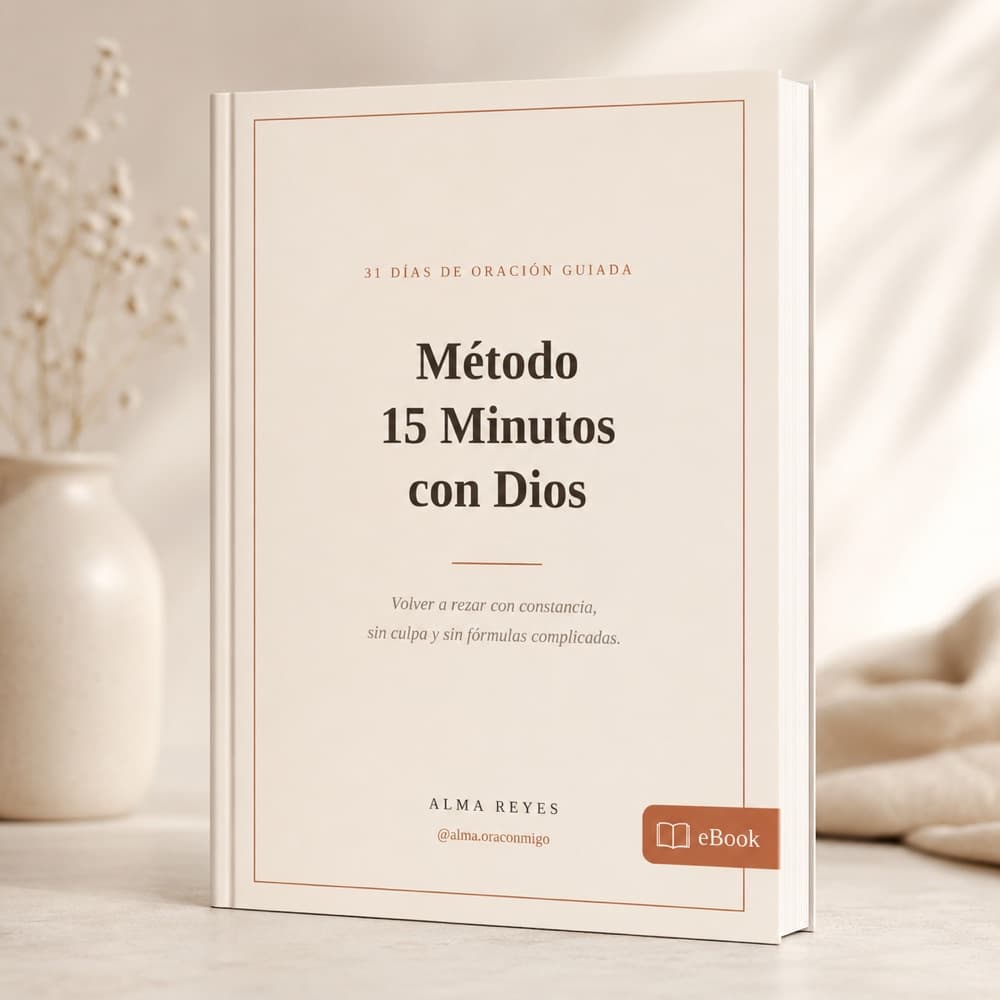 Portada del Método 15 Minutos con Dios, 31 días de oración guiada por Alma Reyes, en formato PDF.